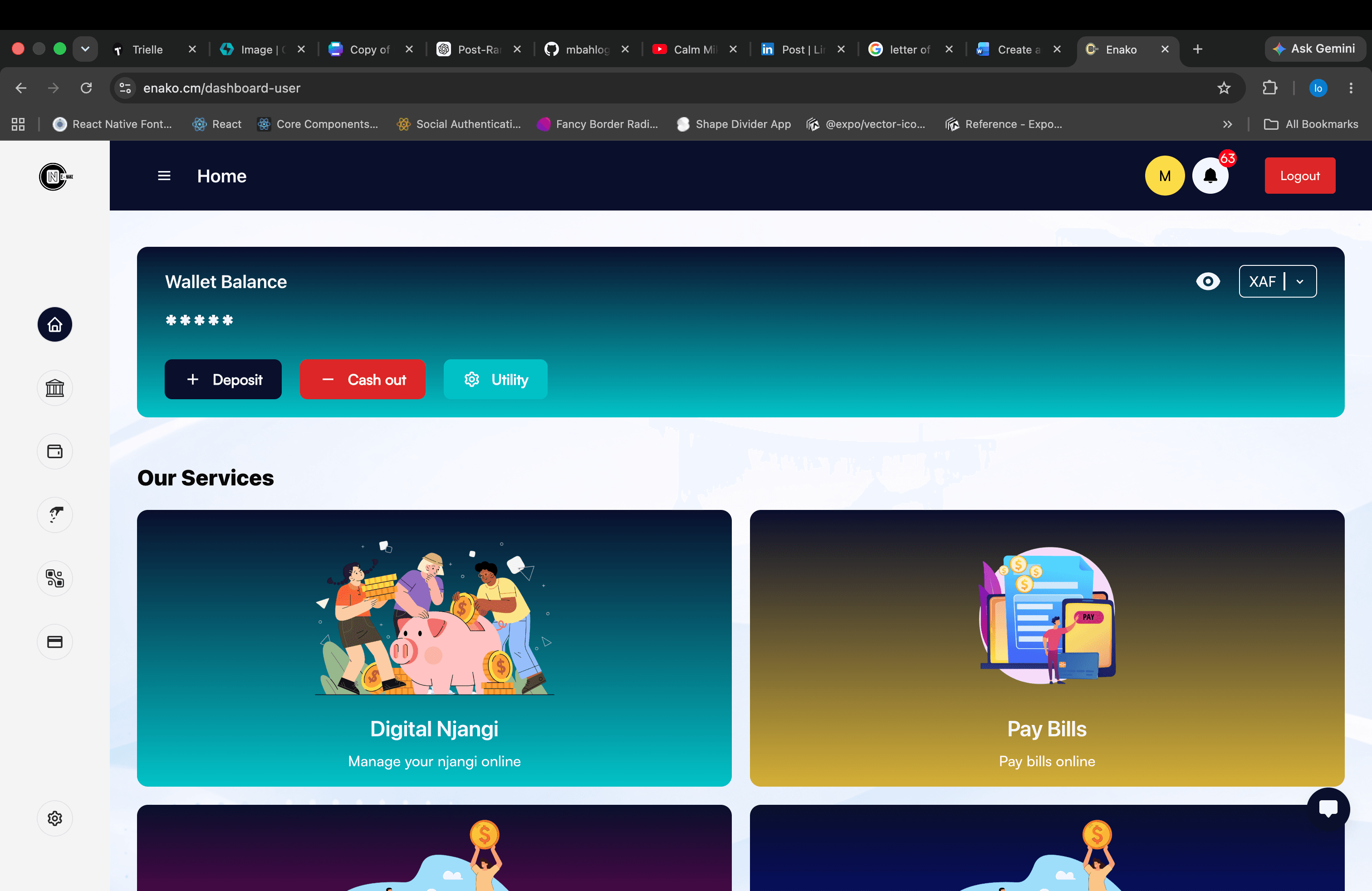 Enako home dashboard